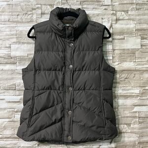 J. Crew Puffer Vest Size Large Down Filled Chocolate Brown Women’s 2006 Zip Snap